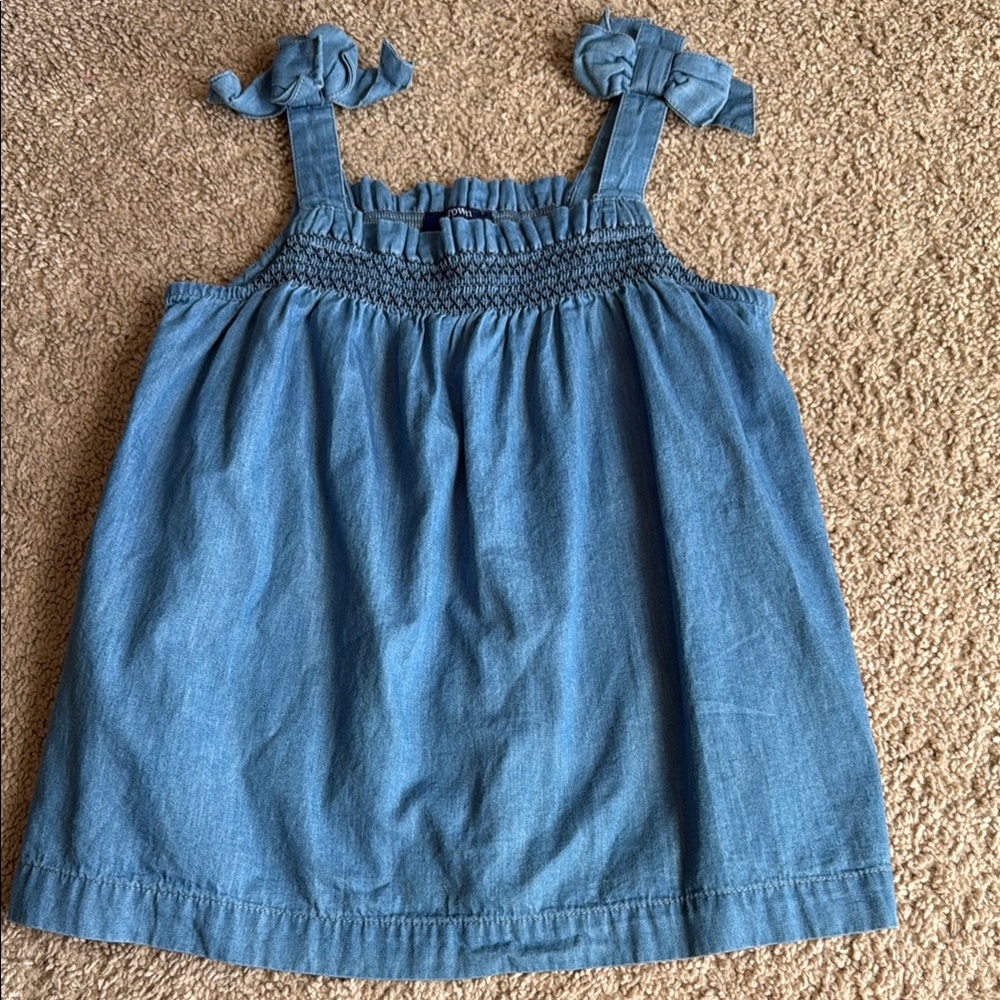 Crown & Ivy Denim Blue Bow Tank Top